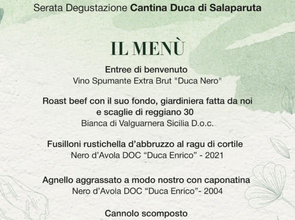 Serata degustazione Duca di Salaparuta