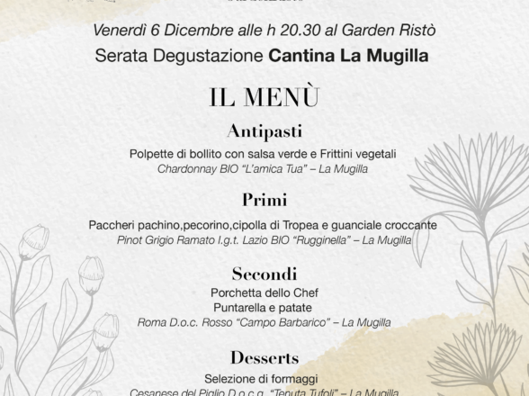 Serata degustazione 6 Dicembre La Mugilla